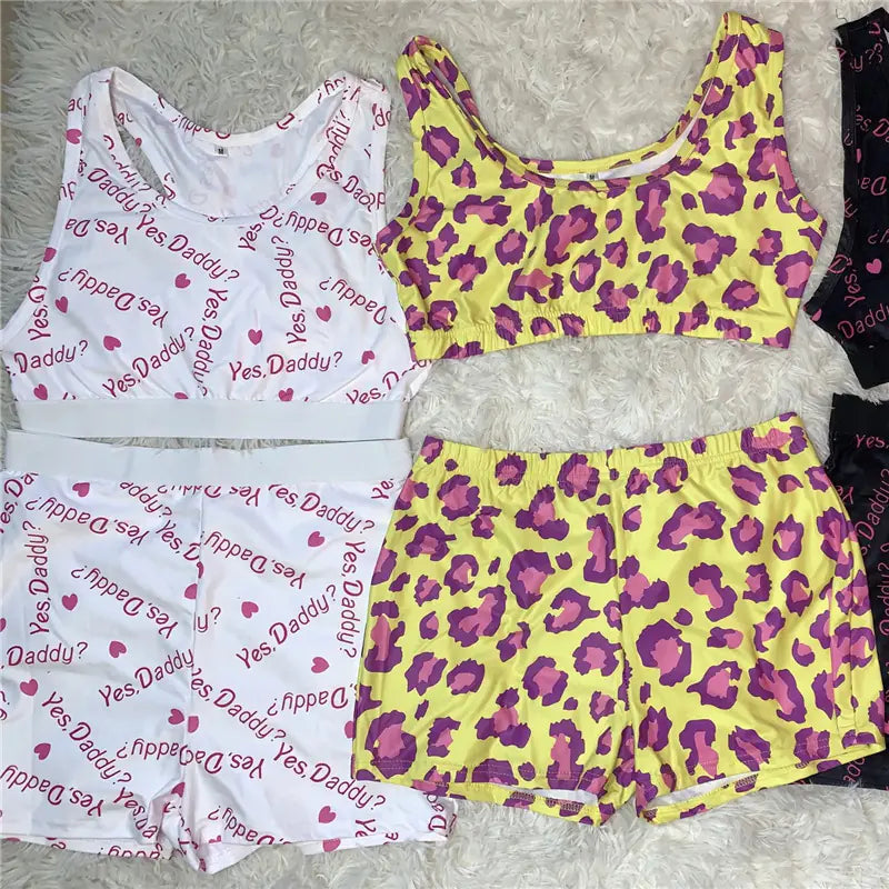 Summer Fashion Digital Print Activewear Set (Two Pieces)