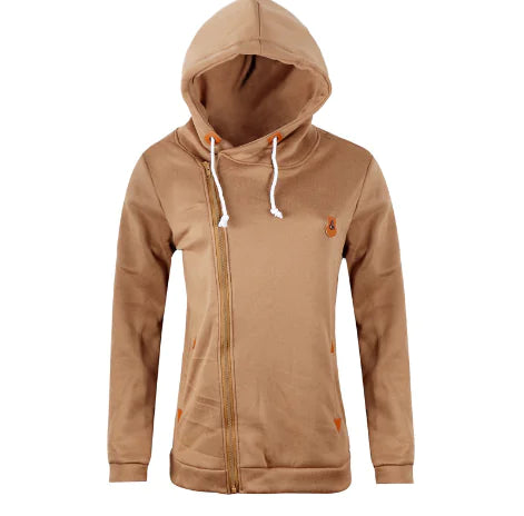 Hooded Cardigan with Side Zipper for Activewear