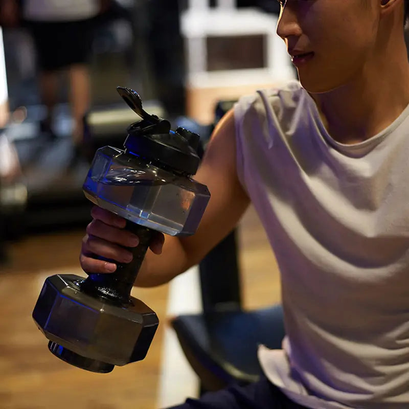 Dumbbell Shaped Water Bottle for Fitness and Outdoor Use