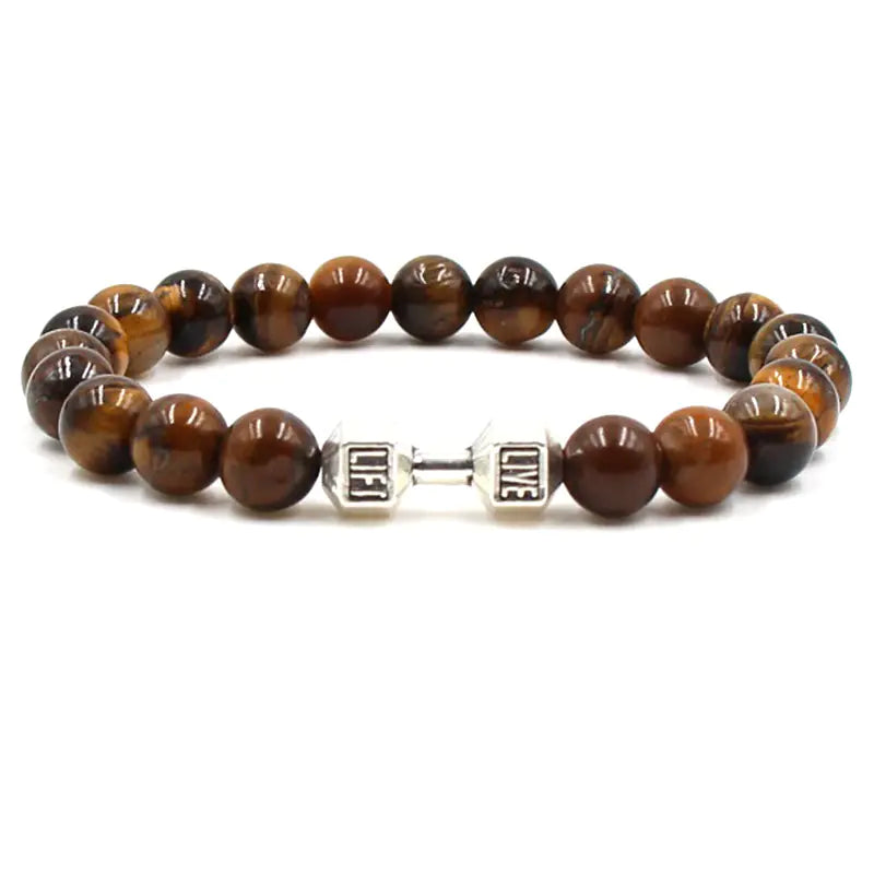 Three-Color Tigereye Sports Dumbbell Bracelet