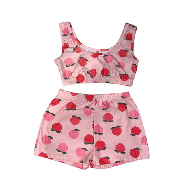 Summer Fashion Digital Print Activewear Set (Two Pieces)