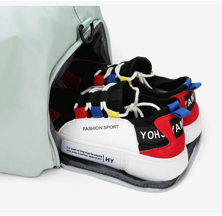 Women Sports Gym Bag Travel Dry Wet Bag Handbags Multifunction Swimming Tote Shoulder Weekend Fitness Duffle Yoga Shoes Daypack
