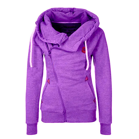 Hooded Cardigan with Side Zipper for Activewear