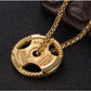 Steering Wheel Necklace with Barbell Dumbbell Pendant