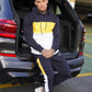 Contrast Color Hooded Fitness Suit for Activewear