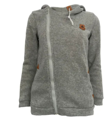 Hooded Cardigan with Side Zipper for Activewear