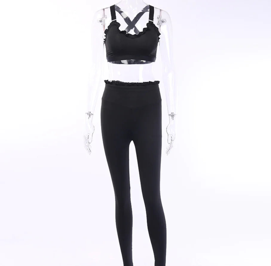 Lace Edge Yoga Set - Activewear Yoga Outfit