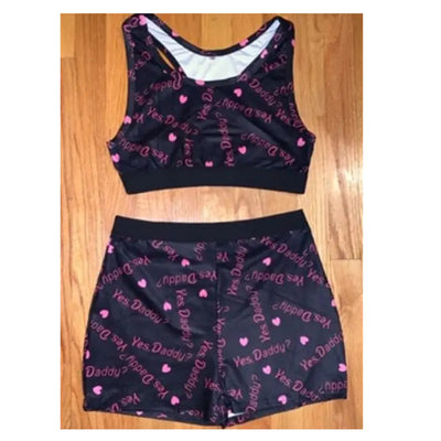Summer Fashion Digital Print Activewear Set (Two Pieces)