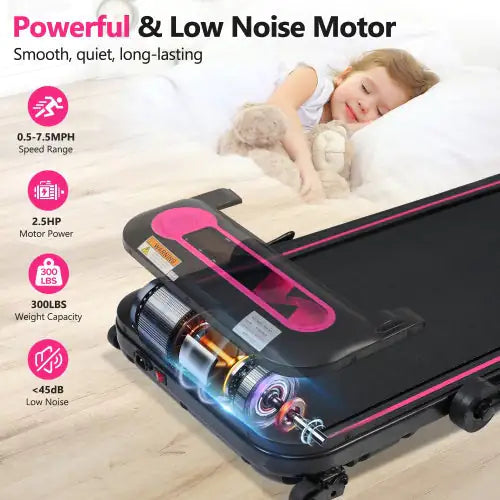 FoldAway 2.5HP Desk Treadmill - Adjustable Incline and Speed