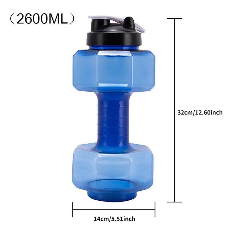 Dumbbell Shaped Water Bottle for Fitness and Outdoor Use