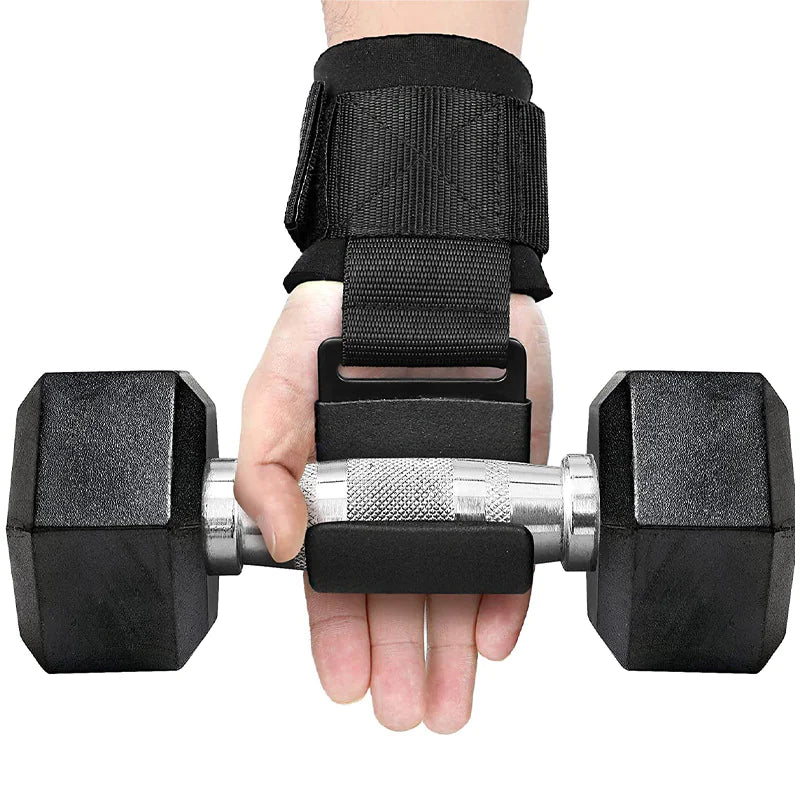 Weight Lifting Hooks with Wrist Wraps