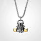 Titanium Steel Dumbbell Fist Necklace for Men