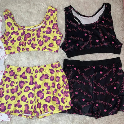 Summer Fashion Digital Print Activewear Set (Two Pieces)