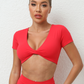 Slim-Fit V-Neck Yoga Tee – Stylish & Sporty Activewear