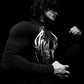 Breathedivinity Compression Shirt Short Sleeve tops Muscle GYM Fitness Mock Neck in Black Wolves Club Y2K
