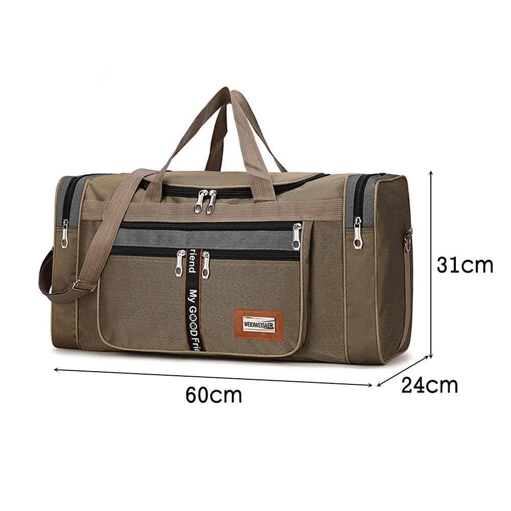 Nylon Travel Duffel Bag Large Capacity Handbag Portable Outdoor Gym Luggage Bag Multifunctional Waterproof Sports Fitness Bags