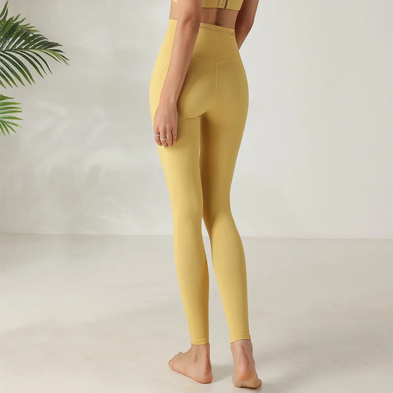 Women V Front Cross over Yoga Pants Soft Nylon Gym Sport Leggings Stretchy Workout Fitness Tights Running Squat Proof Dry Fit