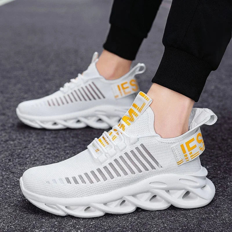 YRZL Men Shoes Comfortable Sneakers Womoen Breathable Couple Running Shoes Mesh Tenis Sport Shoes Size 36-46 Waling Sneakers Men