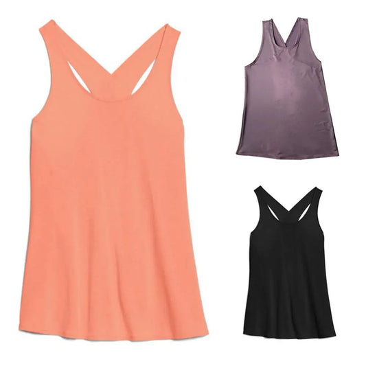 Women Criss Cross Back Sleeveless Workout Sports  Yoga Vest Tank Top Activewear Sports Backless Fitness Gym Shirts Tops