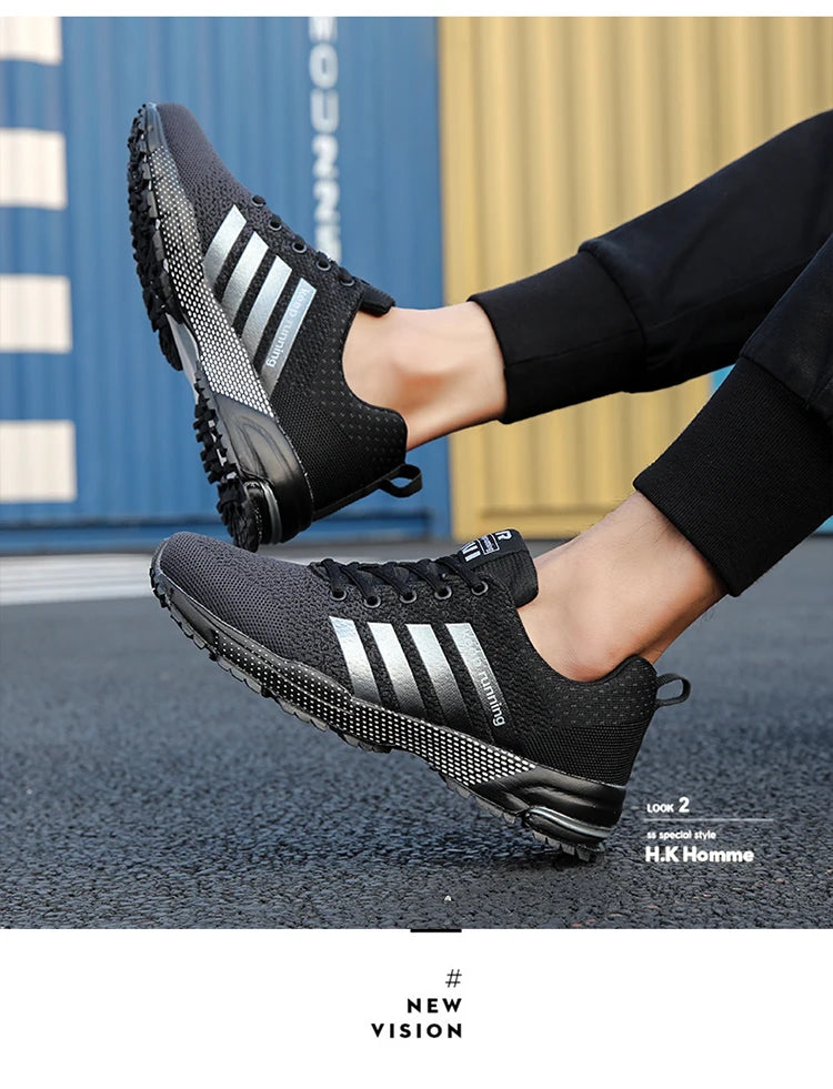 Men's and women's flats fashion casual sneakers couple walking shoes plus size breathable fitness running shoes men shoes