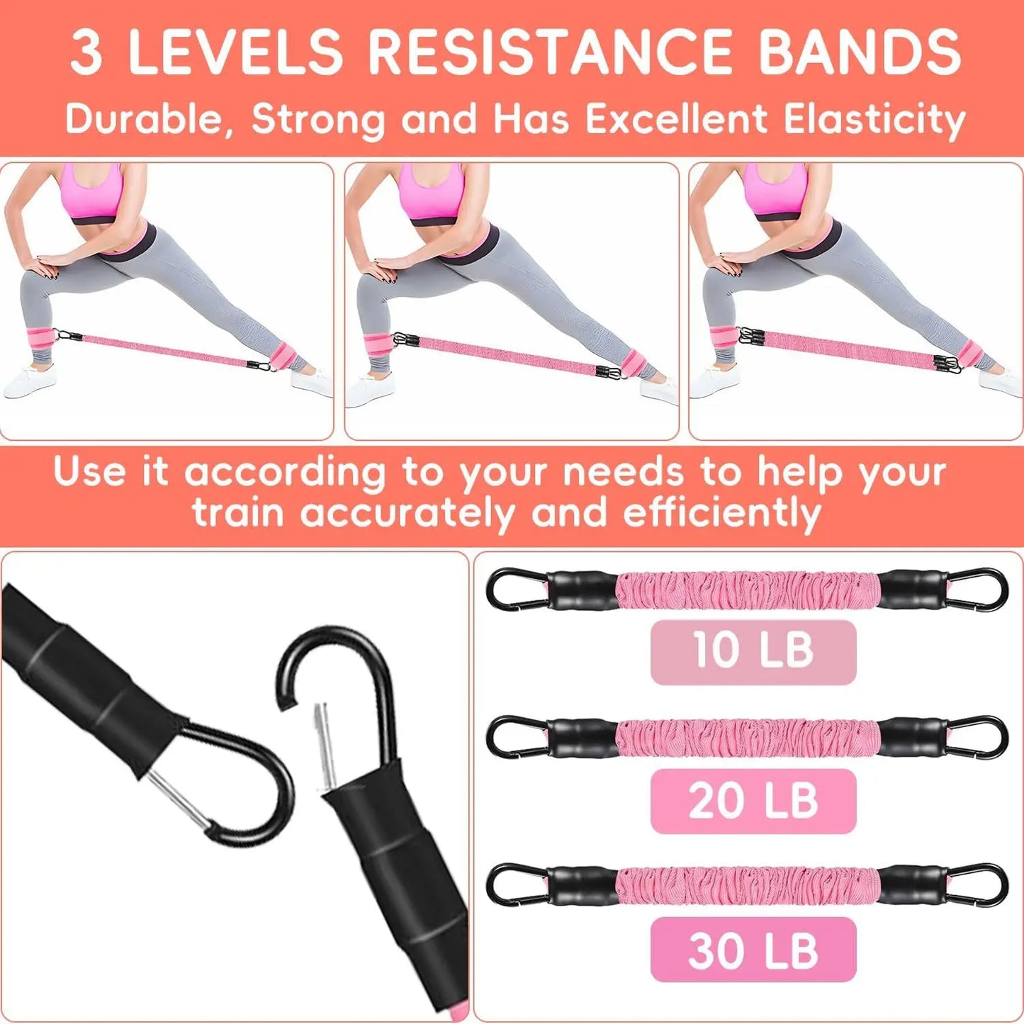 Ankle Straps Pink Resistance Bands Set Fitness Workout Exercise Equipment Weight Yoga Elastic Fitness Band For Gym Man Woman