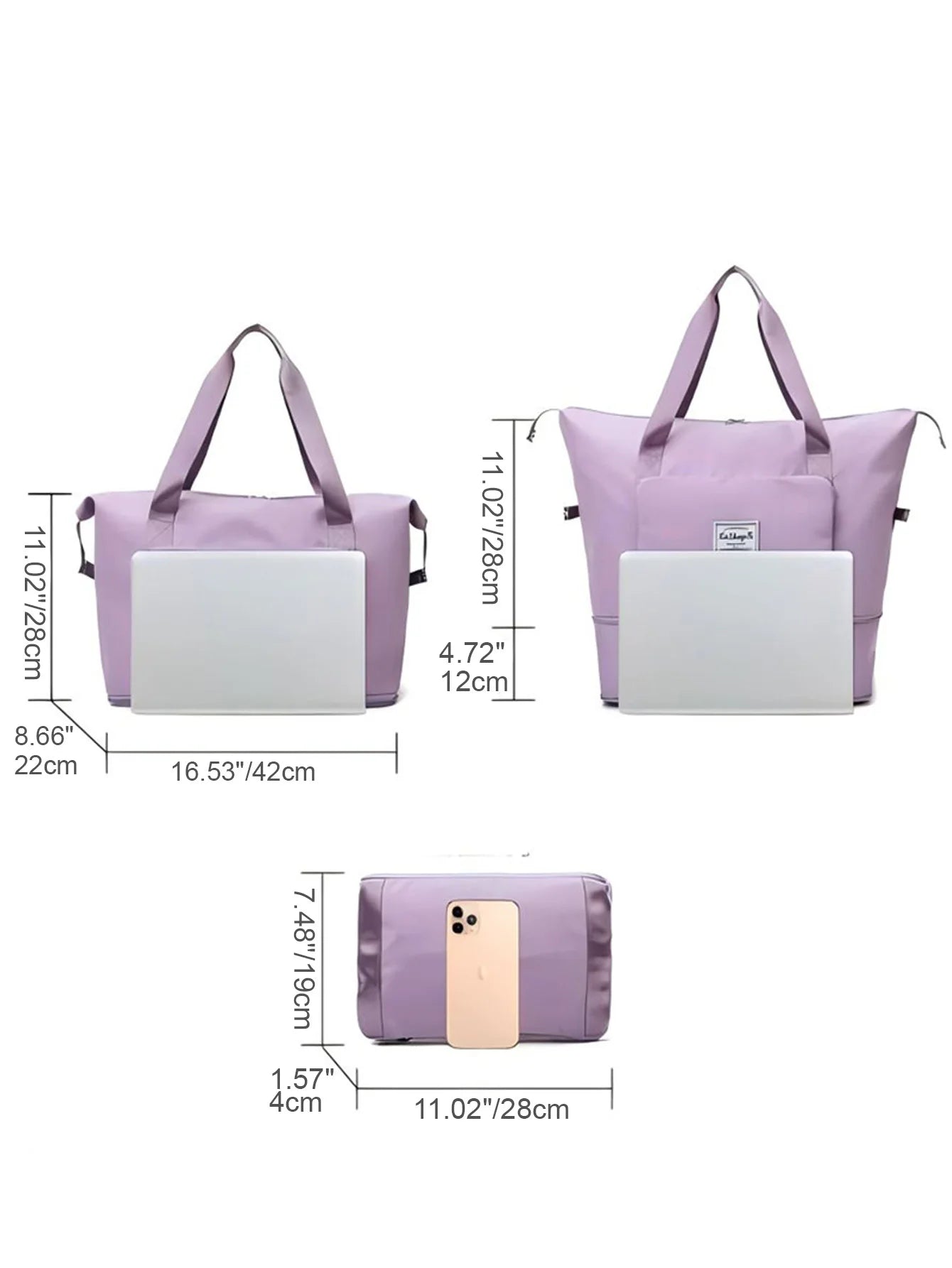 Multifunctional Foldable Fitness Bag Large Capacity Shoulder Bag Sports Handbag Purple Blue Black Pink