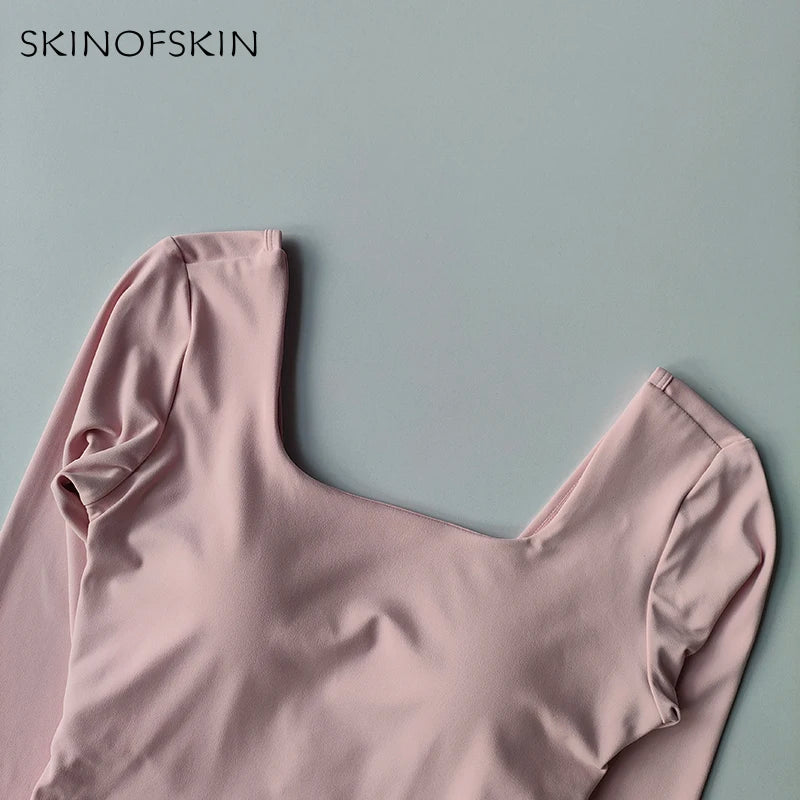 Fixed Chest Pads Crossed Back Yoga Clothes Tight Fitting Slimming Sports Long Sleeved Running Pula Fitness Clothes Tops Shirts