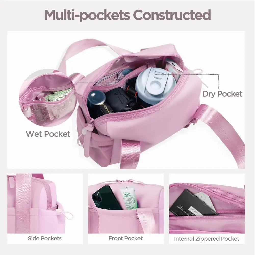 Gym Bag Waterproof Sports Fitness Bag Large Capacity Handbag Tote Duffle Bag Nylon Multifunctional Storage Bag Women Gym Bags