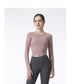 New Long Sleeve Yoga Built-in chest pad Shirts Sport Top Fitness Yoga Top Gym Top Sports Wear for Women Gym Femme Jersey Mujer