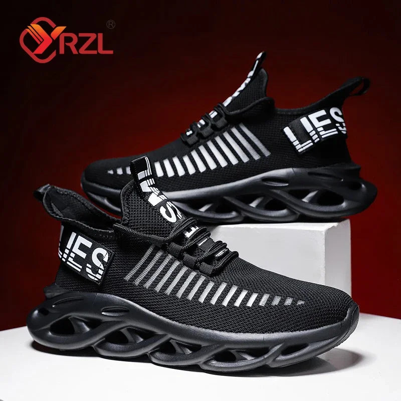 YRZL Men Shoes Comfortable Sneakers Womoen Breathable Couple Running Shoes Mesh Tenis Sport Shoes Size 36-46 Waling Sneakers Men