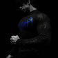 Breathedivinity Compression Shirt Short Sleeve tops Muscle GYM Fitness Mock Neck in Black Wolves Club Y2K