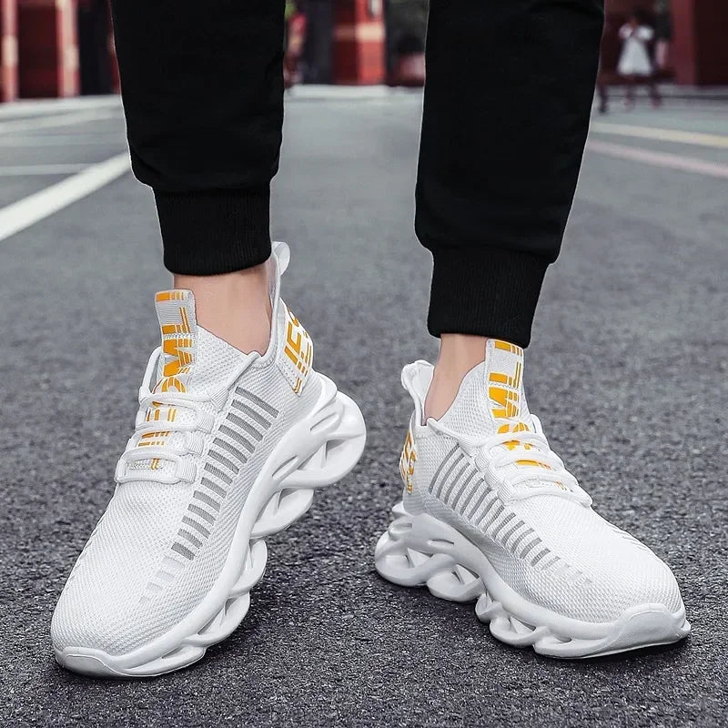 YRZL Men Shoes Comfortable Sneakers Womoen Breathable Couple Running Shoes Mesh Tenis Sport Shoes Size 36-46 Waling Sneakers Men