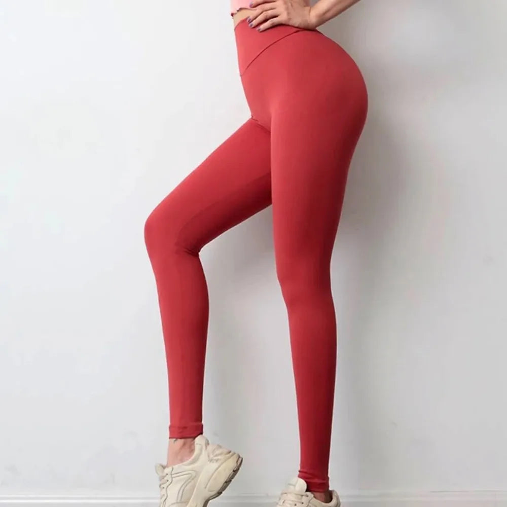 Women's Seamless Yoga Leggings Fitness GYM Pants High Waist Elastic Sexy Hips Tight Peach Buttocks Quick Dry Breathable Pants
