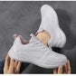 Women Running Shoes PU Leather Lace-up Men Warm Light Walking Sneaker Fitness Sport Flats Comfortable Black Size 35-44 Loafers