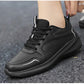 Women Running Shoes PU Leather Lace-up Men Warm Light Walking Sneaker Fitness Sport Flats Comfortable Black Size 35-44 Loafers