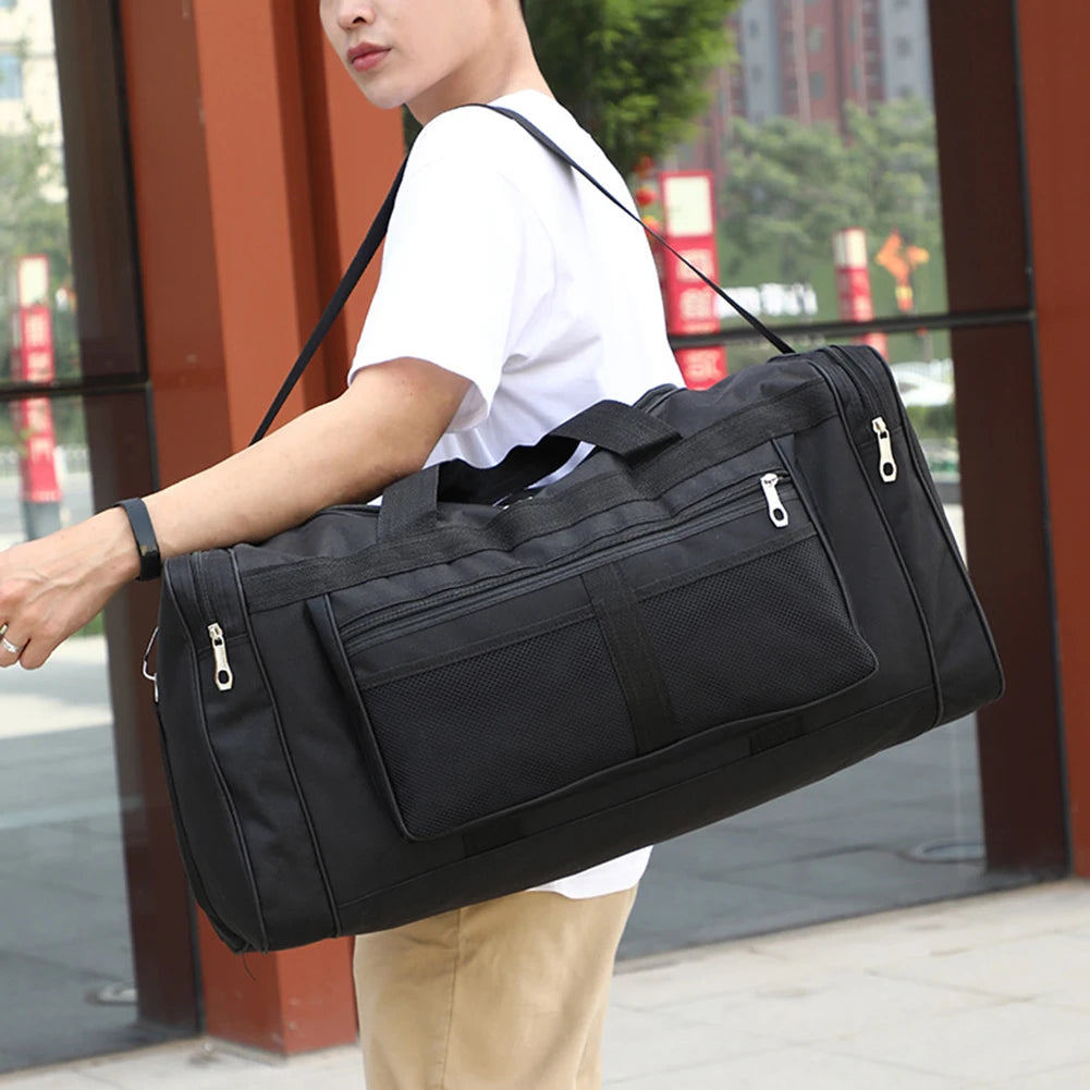 Nylon Travel Duffel Bag Large Capacity Handbag Portable Outdoor Gym Luggage Bag Multifunctional Waterproof Sports Fitness Bags