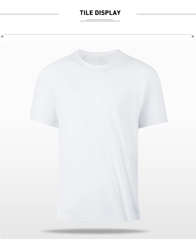 High quality men breathable fast drying running sports fitness breathable comfortable short sleeve T-shirt casual light Gym Tops