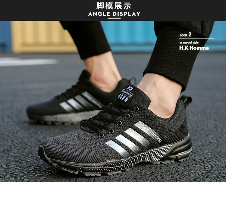 Men's and women's flats fashion casual sneakers couple walking shoes plus size breathable fitness running shoes men shoes