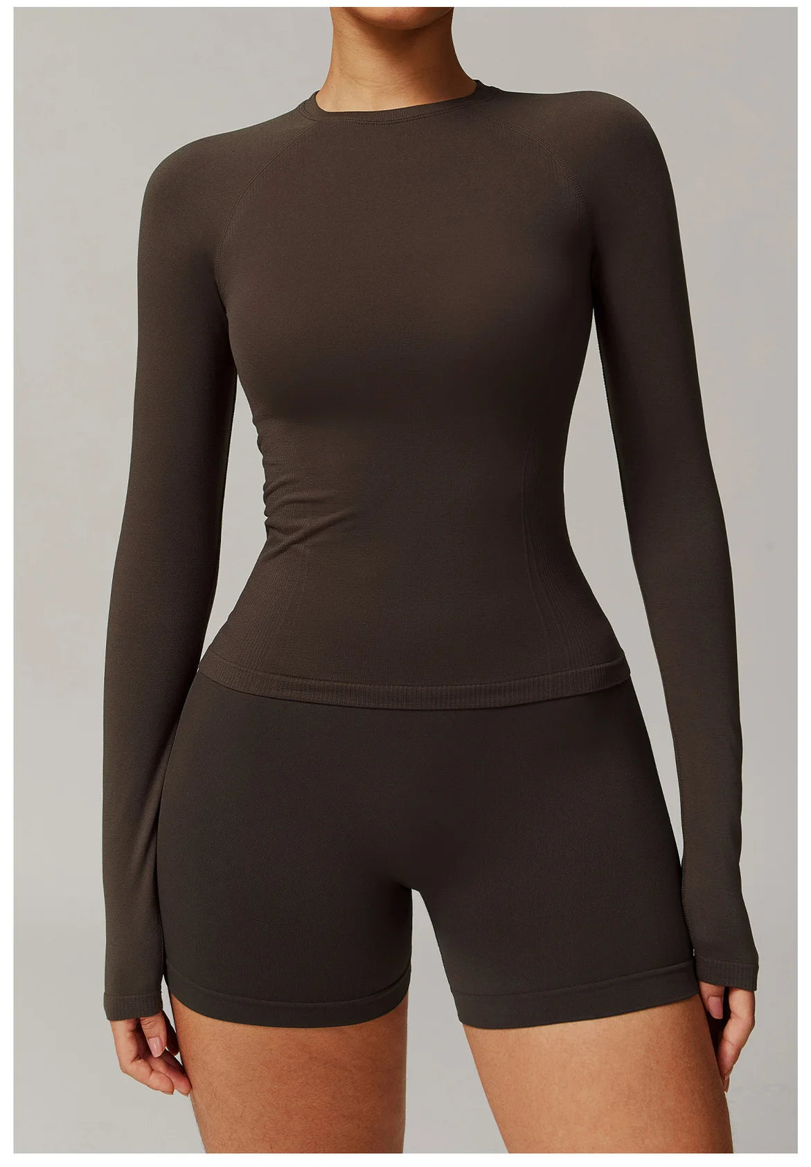 Sexy Women Yoga T-shirts Solid Sports Top Long Sleeve Gym Workout Running Shirts Exposed Navel Quick Dry Fitness Gym Sport Wear