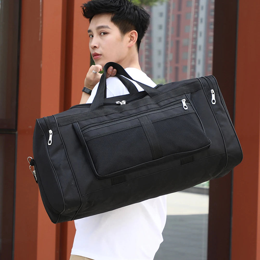 Nylon Travel Duffel Bag Large Capacity Handbag Portable Outdoor Gym Luggage Bag Multifunctional Waterproof Sports Fitness Bags