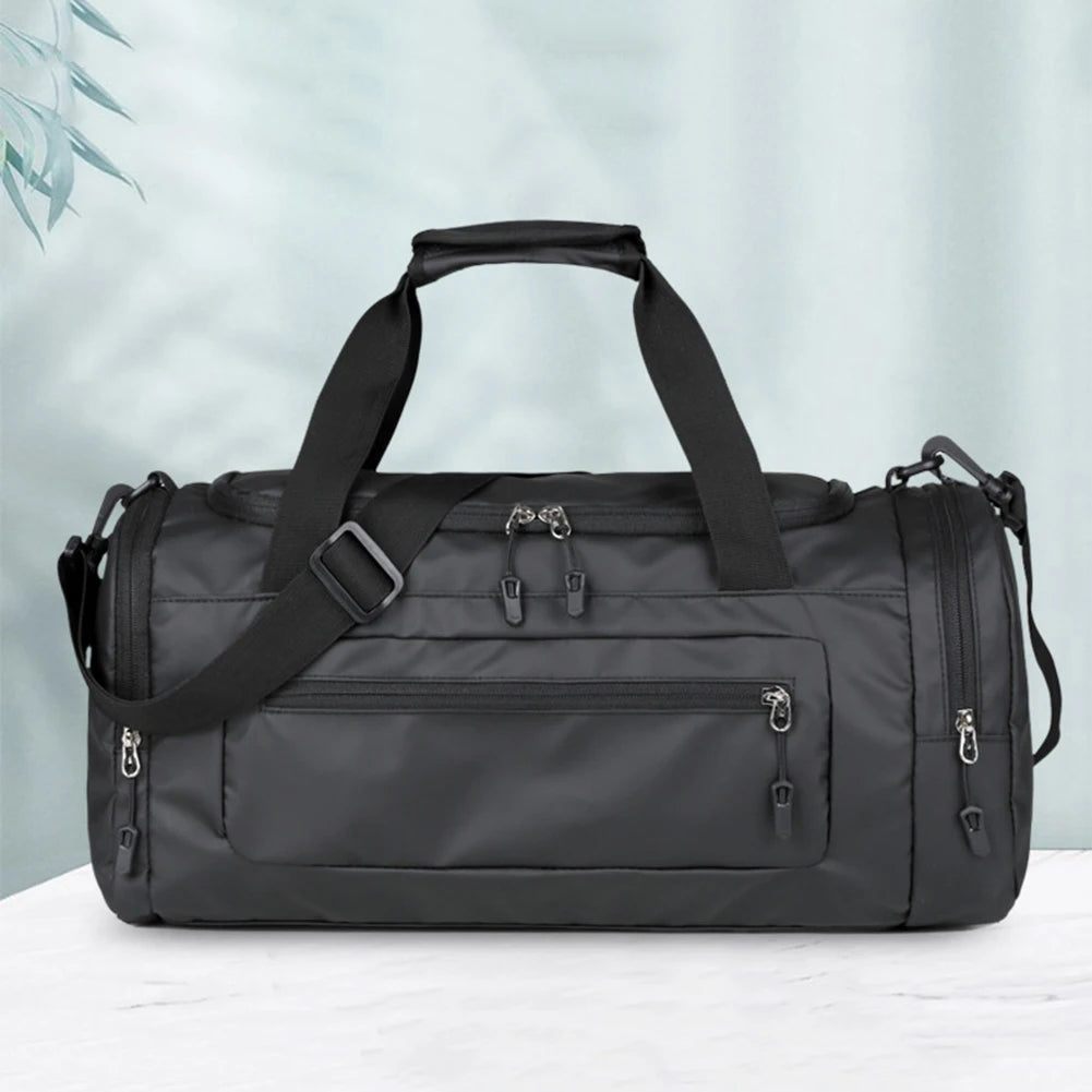Men Fitness Bag Large Capacity with Shoe Compartment and Wet Pocket Training Sports Bag for Camping/Trekking/Hiking/Traveling