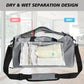 40L Gym Duffel Bag with Wet Pocket & Shoe Compartment - Unisex Weekender Carry On - Lightweight Grey Sports Bag