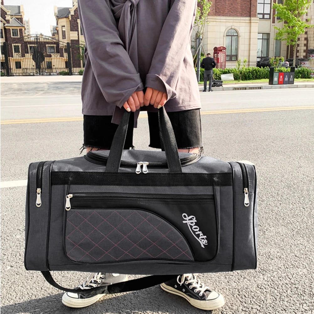 Nylon Travel Duffel Bag Large Capacity Handbag Portable Outdoor Gym Luggage Bag Multifunctional Waterproof Sports Fitness Bags