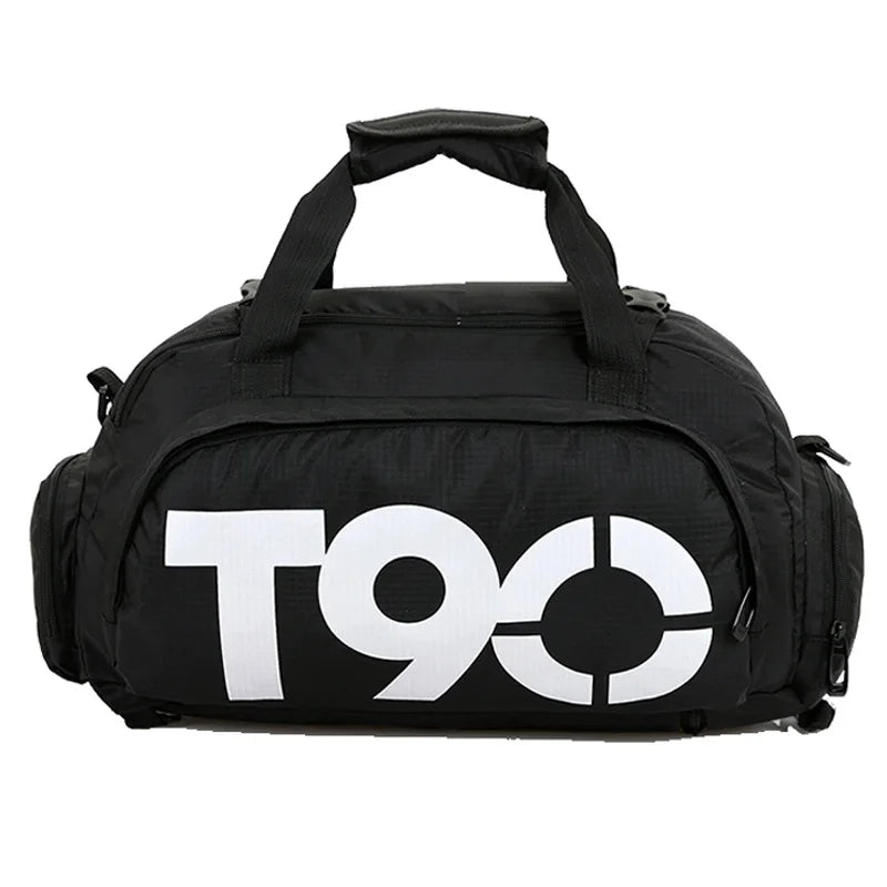 T90 Gym Backpack Women Fitness Travel Boston Trip Luggage Handbag Sports Shoe Shoulder Duffle Weekend Big Cross Tote Bag for Man