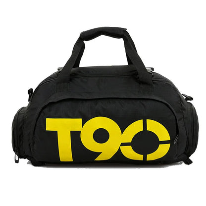 T90 Gym Backpack Women Fitness Travel Boston Trip Luggage Handbag Sports Shoe Shoulder Duffle Weekend Big Cross Tote Bag for Man