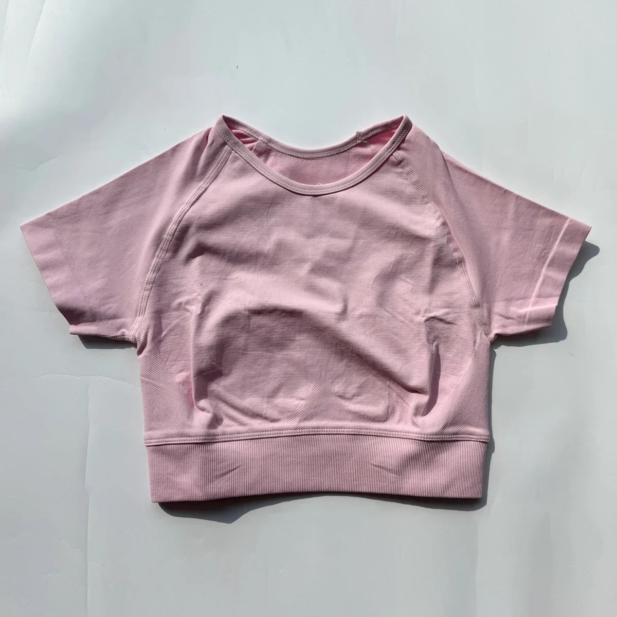 Impact Crop Top for Women Workout Gym Clothing Seamless Yoga Crop Top Shirt Sleeve Sports Shirts