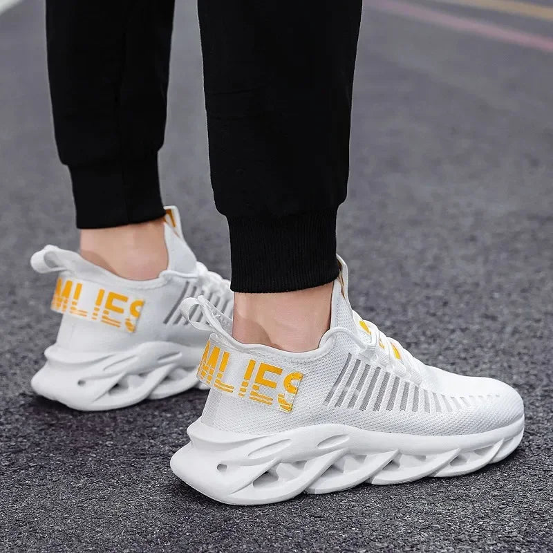 YRZL Men Shoes Comfortable Sneakers Womoen Breathable Couple Running Shoes Mesh Tenis Sport Shoes Size 36-46 Waling Sneakers Men