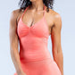 Gym Beautiful Open Back Bra Running Workout Halter Impact Longline Strappy Top Sports Yoga Vest Women's Fitness Tank Top