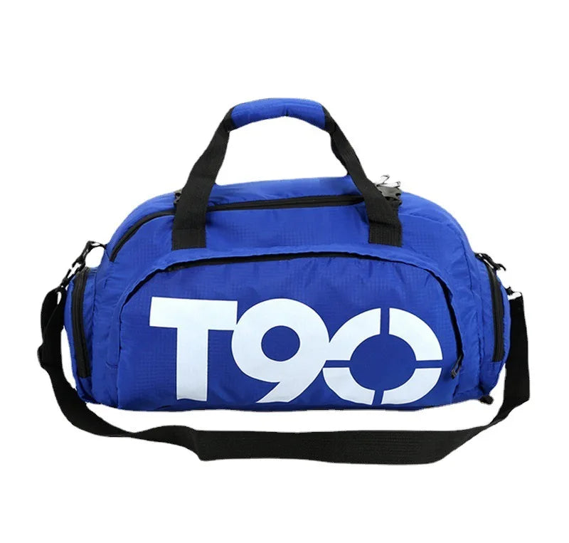 T90 Gym Backpack Women Fitness Travel Boston Trip Luggage Handbag Sports Shoe Shoulder Duffle Weekend Big Cross Tote Bag for Man