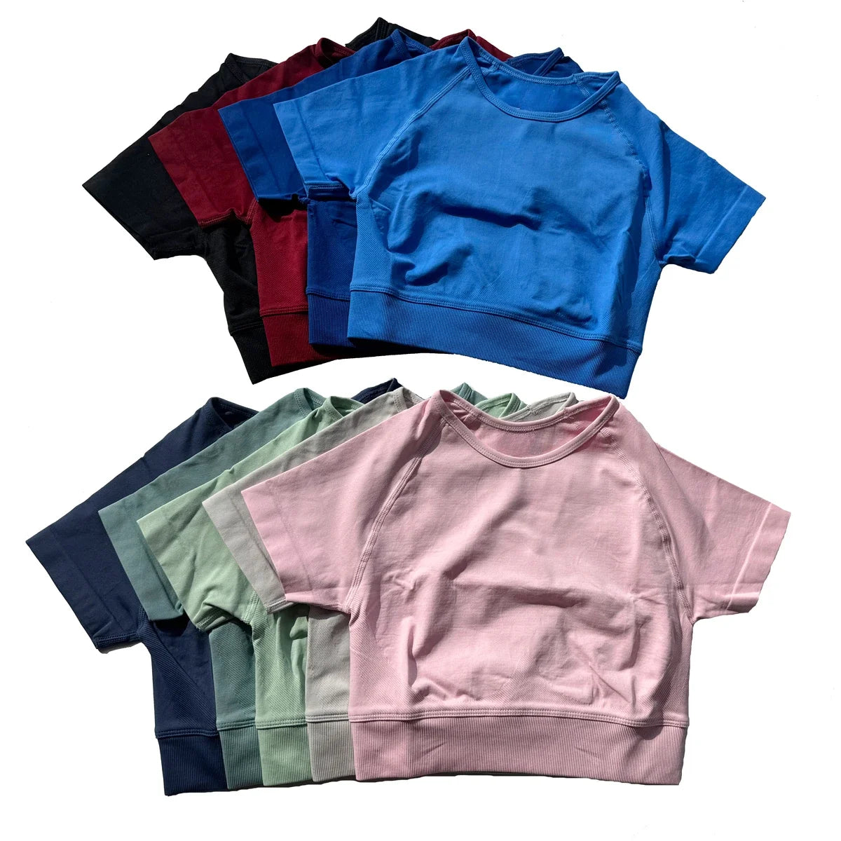 Impact Crop Top for Women Workout Gym Clothing Seamless Yoga Crop Top Shirt Sleeve Sports Shirts
